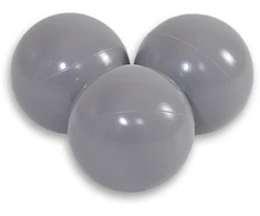 Sauso baseino plastikiniai kamuoliukai, 50 vnt., pilki
