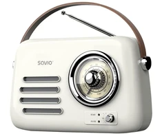 SAVIO nešiojamas radijo imtuvas, baltas, RS-02