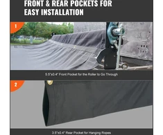 VEVOR Sunkvežimių brezentas, juodas, PVC danga, 1.5 x 4.3 m
