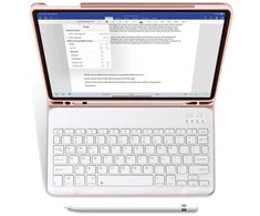 SC Pen + Keyboard dėklas su klaviatūra iPad 10.9“ 2022 m. – rožinis
