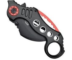 SC3 SCK plieniniai žnyplės formos peiliai Karambit K29 juodas-raudonas