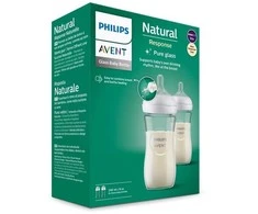 AVENT SCY933/02 RESPONSIVE NATURAL GLASS BOTTLE 2x240ml