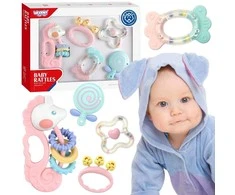 Woopie Baby WOOPIE Kūdikių Kramtukai ir Kramtantys Žaislai 5 Spalvų Rinkinyje