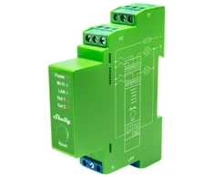 Shelly Pro Dimmer 2PM įmontuojamas šviesos intensyvumo reguliatorius, mėlynas, žalias, pilkas