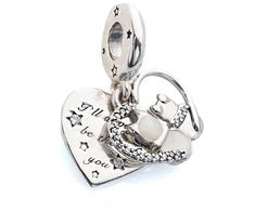 Sidabrinė charms-zawieszka Pandora Koty i serce 799546C01