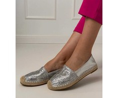 Sidabrinės ažūrinės espadrilės ant platformos Zelvira