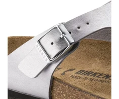 Sidabrinės Birkenstock Gizeh Birko-Flor siauros moteriškos šlepetės (0043853)