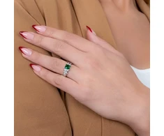 Sidabrinis žiedas Emerald Žalias