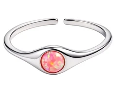 Sidabrinis žiedas Opal pink