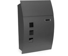 Sieninė pašto dėžutė iš cinkuoto plieno, antracito spalvos, ModernHome