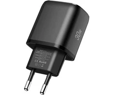 „Tech-Protect NCA30 PD 30W / QC3.0 USB-A / USB-C“ sieninis įkroviklis - juodas