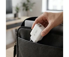 TECH-PROTECT NCA65W-GAN 2 PRIEVADŲ TINKLO ĮKROVIKLIS PD 65W / QC3.0 Baltas