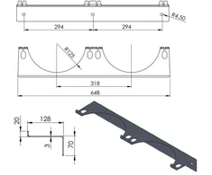 Sieninis laikiklis 2 dujų balionams, maks. skersmuo 250 mm PRO-LINE balionams