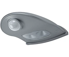 0,95W LED sieninis lauko šviestuvas DOOR, sidabro sp., 4000K, su baterija ir judesio davikliu, IP54