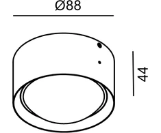 10W LED lubinis šviestuvas BUBBLE, grafito sp., 3000K, IP65