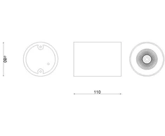 10W LED paviršinis šviestuvas MATE, juodas, 3000K, IP65