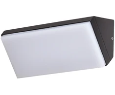 Sieninis šviestuvas 10W LED sieninis fasado šviestuvas NAVE 3K, juodas, 3000K