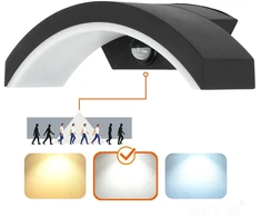 10W LED sieninis lauko šviestuvas OME, juodas, 4000K, su judesio davikliu, IP54