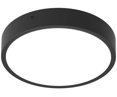 Lubinis šviestuvas 12/11/9,5/8,5W LED plafonas su 3h avariniu moduliu BULKHEAD ROUND, juodas, 3000/4000K, 120°, IP65