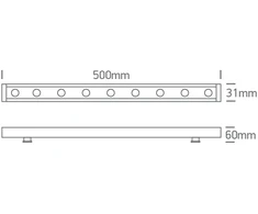 12W LED linijinis fasado šviestuvas, pilkas, 3000K/RGB, IP66, 7055A/RGBW