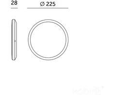 12W LED lubinis šviestuvas NIVERA CIRCLE, juodas, 3000/4000/6000K, IP54