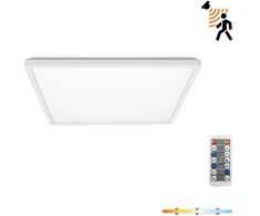12W LED lubinis šviestuvas NIVERA SQUARE, baltas, 3000/4000/6000K, su judesio davikliu, IP54