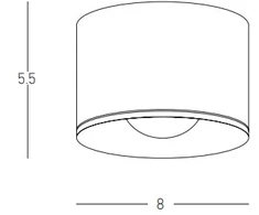 12W LED paviršinis lauko šviestuvas, baltas, 3000K, S132