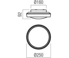 12W LED paviršinis šviestuvas ARCA, baltas/dūmų sp., 3000/4000K, IP44, 01-3795