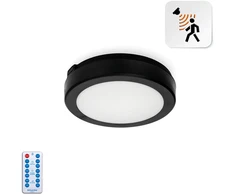 12W LED paviršinis šviestuvas NAIROS PREMIUM G2, juodas, 3000K/4000K/6500K, su judesio davikliu