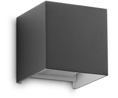 Sieninis šviestuvas 12W LED sieninis fasado šviestuvas ATOM, antracito sp., 4000K, IP54, šviečia į viršų ir į apačią, 366791