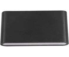 Sieninis šviestuvas 12W LED sieninis fasado šviestuvas ROMANO, juodas, 3000K
