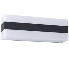 Sieninis šviestuvas 12W LED sieninis lauko šviestuvas KODIAK, juodos/baltos sp., 3000K, IP65, 90330