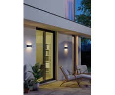 Sieninis šviestuvas 12W LED sieninis lauko šviestuvas KAMAL, tamsiai pilkas, 4000K, IP54, šviečia į viršų ir į apačią, 90385