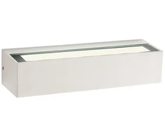 Sieninis šviestuvas 12W LED sieninis lauko šviestuvas AROOS, baltas, 3000K, IP65, šviečia į viršų ir į apačią, 90256