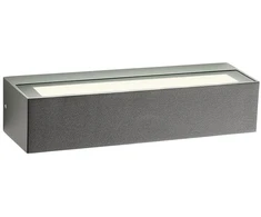 Sieninis šviestuvas 12W LED sieninis lauko šviestuvas AROOS, tamsiai pilkas, 3000K, IP65, šviečia į viršų ir į apačią, 90257