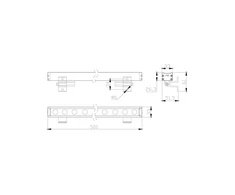 12x1W LED sieninis fasado šviestuvas, pilkas, 4000K, dimeriuojamas, IP66, šviesos kampas 60°x10°, E377