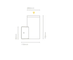 13W LED sieninis lauko šviestuvas CALA, antracito sp., 3000K, IP65, 36º