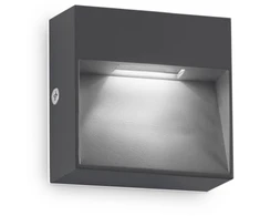 Sieninis šviestuvas Ideal Lux 1,5W LED sieninis fasado šviestuvas DEDRA, antracito sp., 3000K, IP65, 316871
