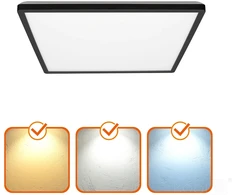 18W LED lubinis šviestuvas NIVERA SQUARE, juodas, 3000/4000/6000K, su judesio davikliu, IP54