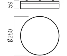 18W LED paviršinis šviestuvas FRISBI, chromo sp., 3000/4000K, IP44, 01-3728