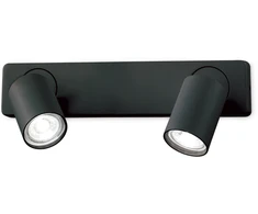 Sieninis šviestuvas Ideal Lux Wall lamp with 2 lights RUDY, GU10, juodas