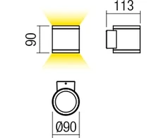 Sieninis šviestuvas 2 x 6W LED sieninis lauko šviestuvas ETA, tamsiai pilkas, 3000K, IP54, 9590