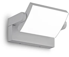 Sieninis šviestuvas Ideal Lux 20,5W LED sieninis fasado šviestuvas SWIPE, pilkas, 3000K, IP54, 326863