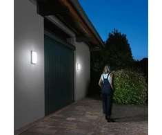 20W LED lubinis fasado šviestuvas su judesio davikliu SHELLY, baltas, 4000K, IP65