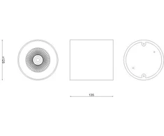20W LED paviršinis šviestuvas MATE, juodas, 3000K, IP65