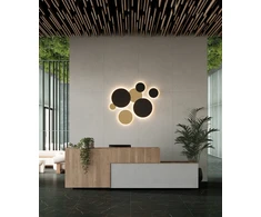 Sieninis šviestuvas 20W LED sieninis fasado šviestuvas COMBO, aukso sp., 2700/3000K, IP65, dimeriuojamas, A3966370ODT