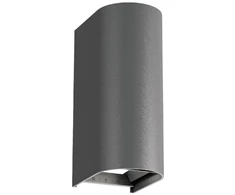Sieninis šviestuvas Viokef 20W LED sieninis fasado šviestuvas AZORES, tamsiai pilkas, 3000/4000/6500K, IP65, 4310001