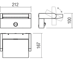 20W LED sieninis reguliuojamas lauko šviestuvas FLIP, tamsiai pilkas, 3000K, IP54, su judesio davikliu, 90587