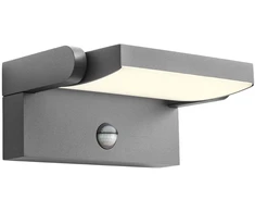 20W LED sieninis reguliuojamas lauko šviestuvas FLIP, tamsiai pilkas, 3000K, IP54, su judesio davikliu, 90587