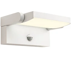 Sieninis šviestuvas 20W LED sieninis reguliuojamas lauko šviestuvas FLIP, baltas, 3000K, IP54, su judesio davikliu, 90586